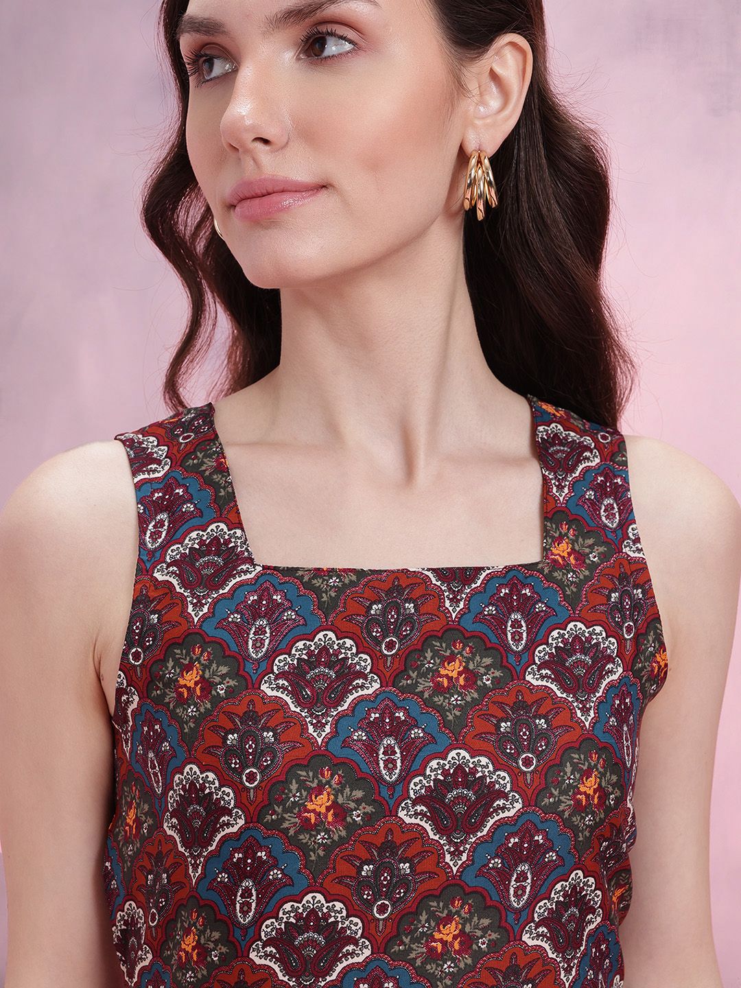 DressBerry Ethnic Motifs Print A-Line Mini Dress