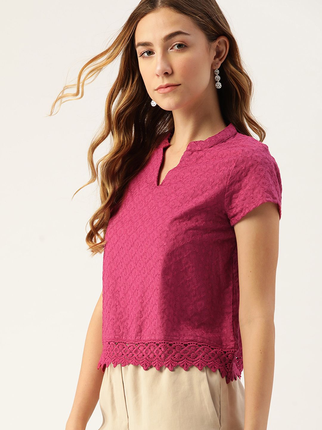 Dressberry Pink Pole Cotton Cotton Bulat Biasa