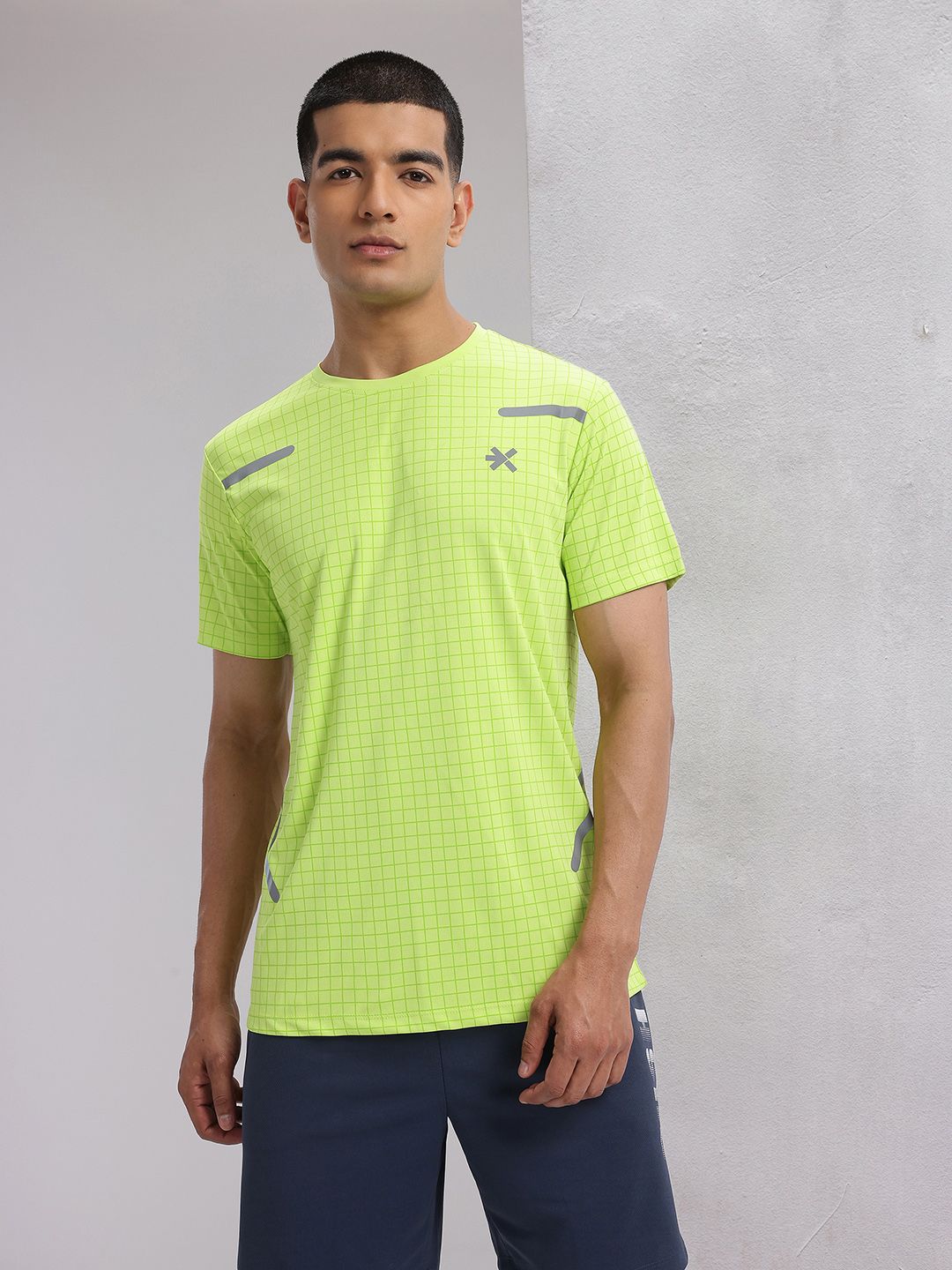 HRX by Hrithik Roshan Checked Rapid-Dry Running T-shirt