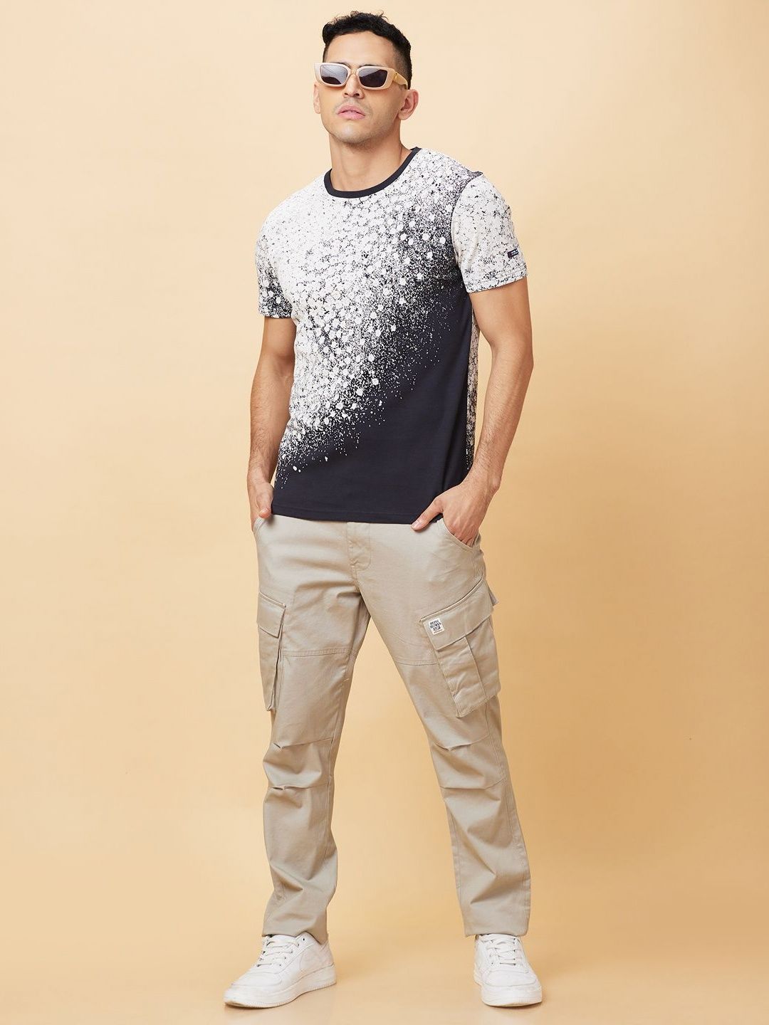 Being Human Men Raw Edge Slim Fit Pure Cotton T-shirt