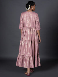 W Purple Ethnic Maxi Midi Dress