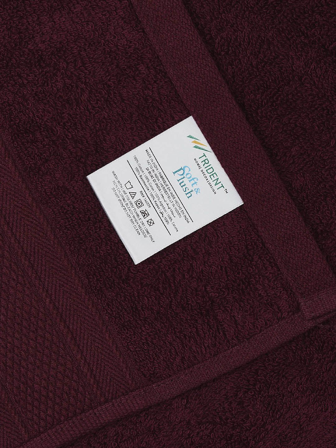 MYTRIDENT Set of 12 Burgundy 500 GSM Striped Cotton Face Towels