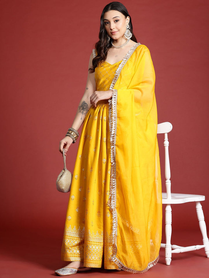 Anouk Foil Print Ready to Wear Lehenga Choli with Dupatta