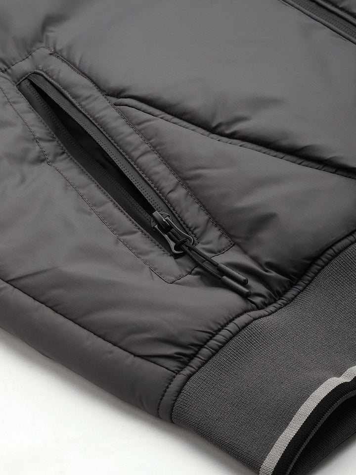 Being Human Padded Jacket with Ribbed Cuffs & Hem