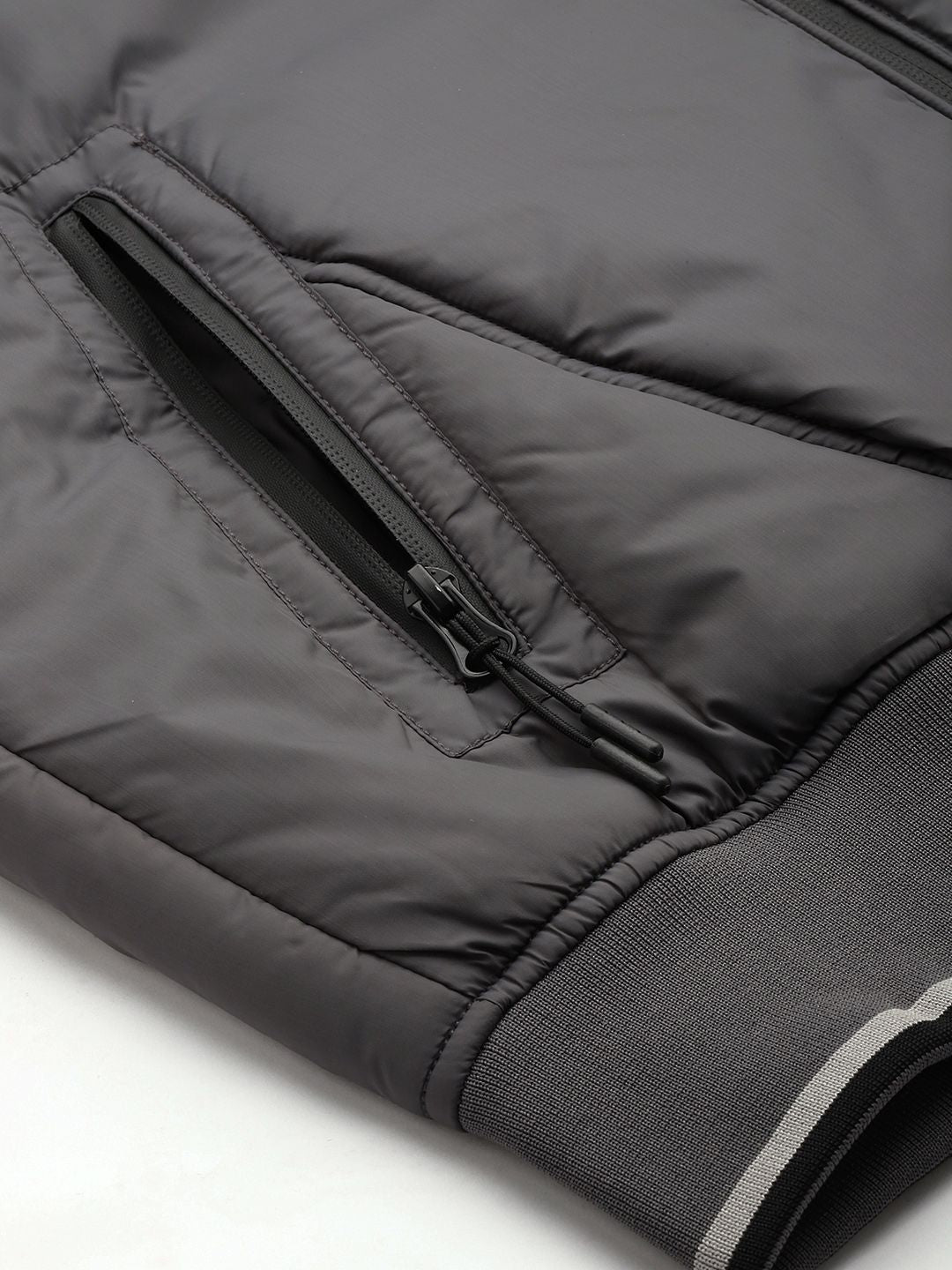 Being Human Padded Jacket with Ribbed Cuffs & Hem