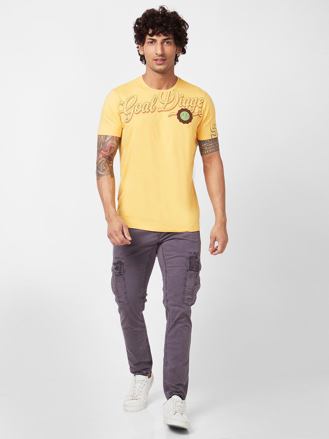 SPYKAR Typography Printed Slim Fit Cotton Casual T-Shirt