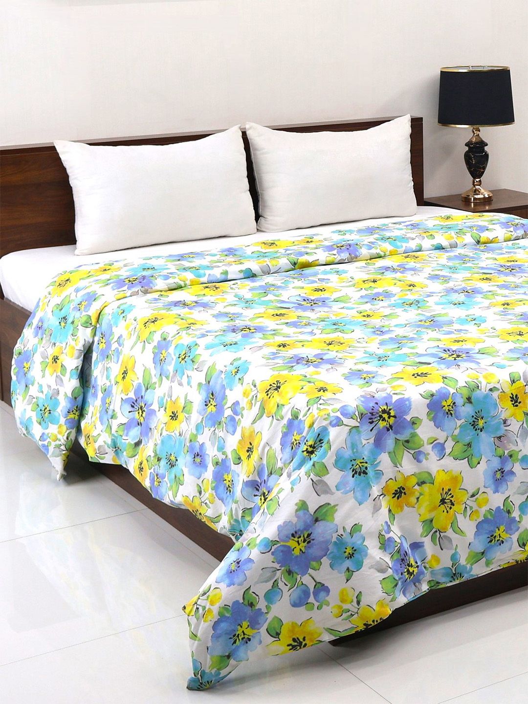 Daya tarikan Pencelupan Bombay 144 TC 100% Kapas California Blue Super Queen Sarung Duvet