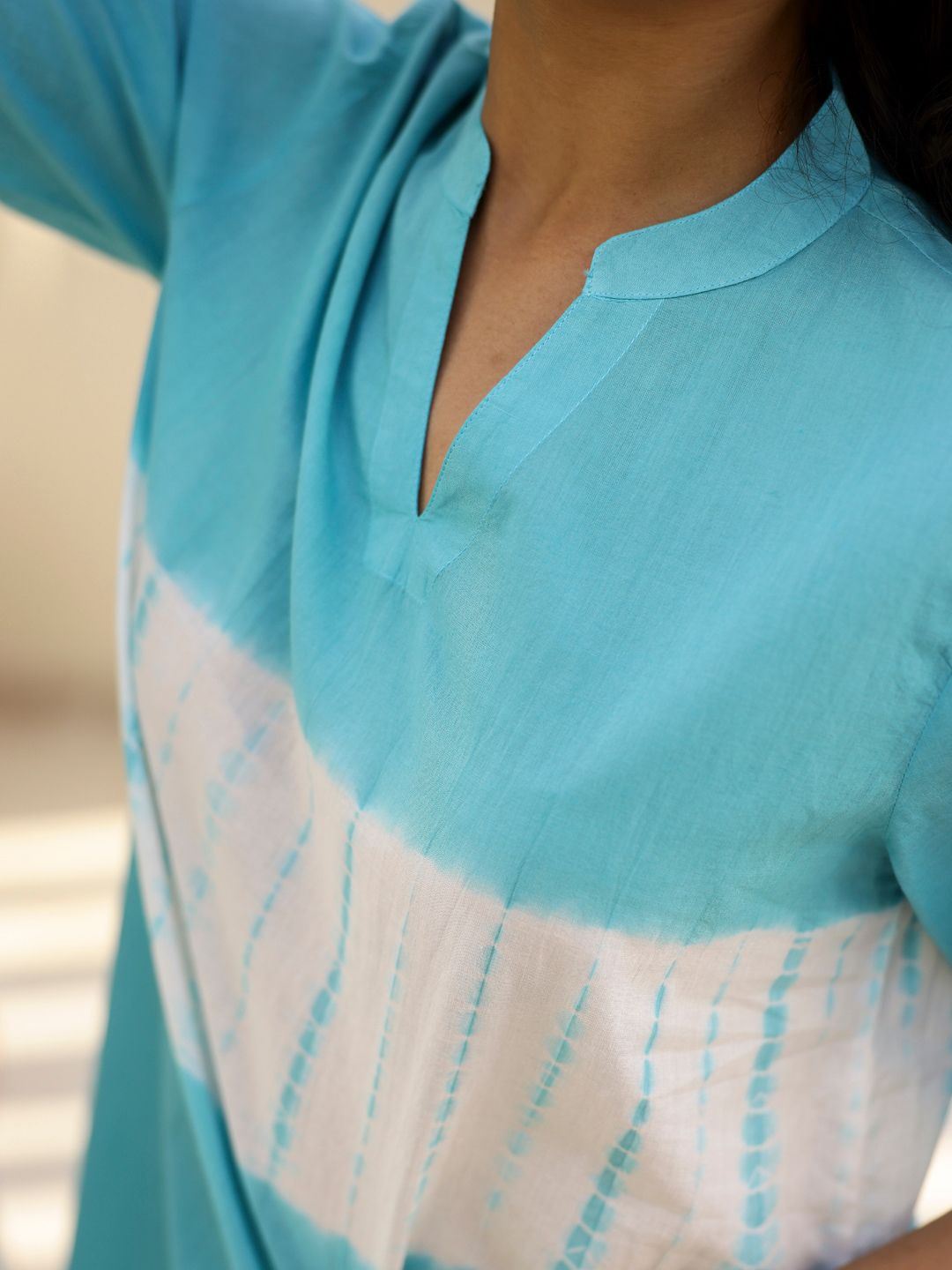 SANSKRUTIHOMES Blue Tie and Dyed Pure Cotton Night suit