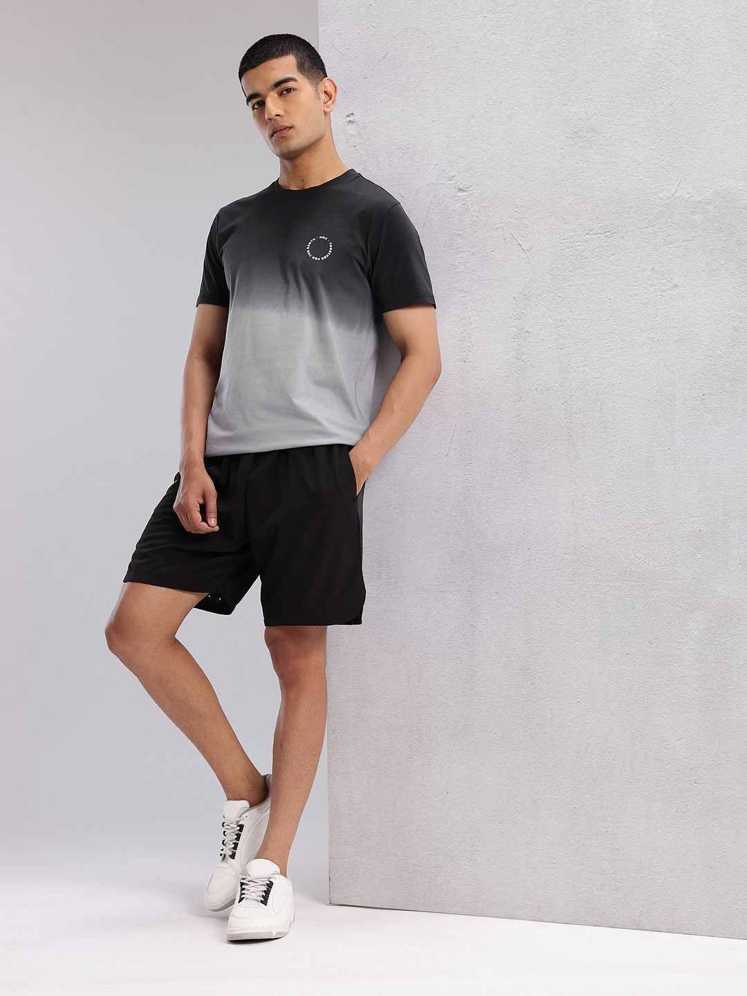 HRX by Hrithik Roshan Ombre Dyed Pure Cotton Lifestyle T-shirt