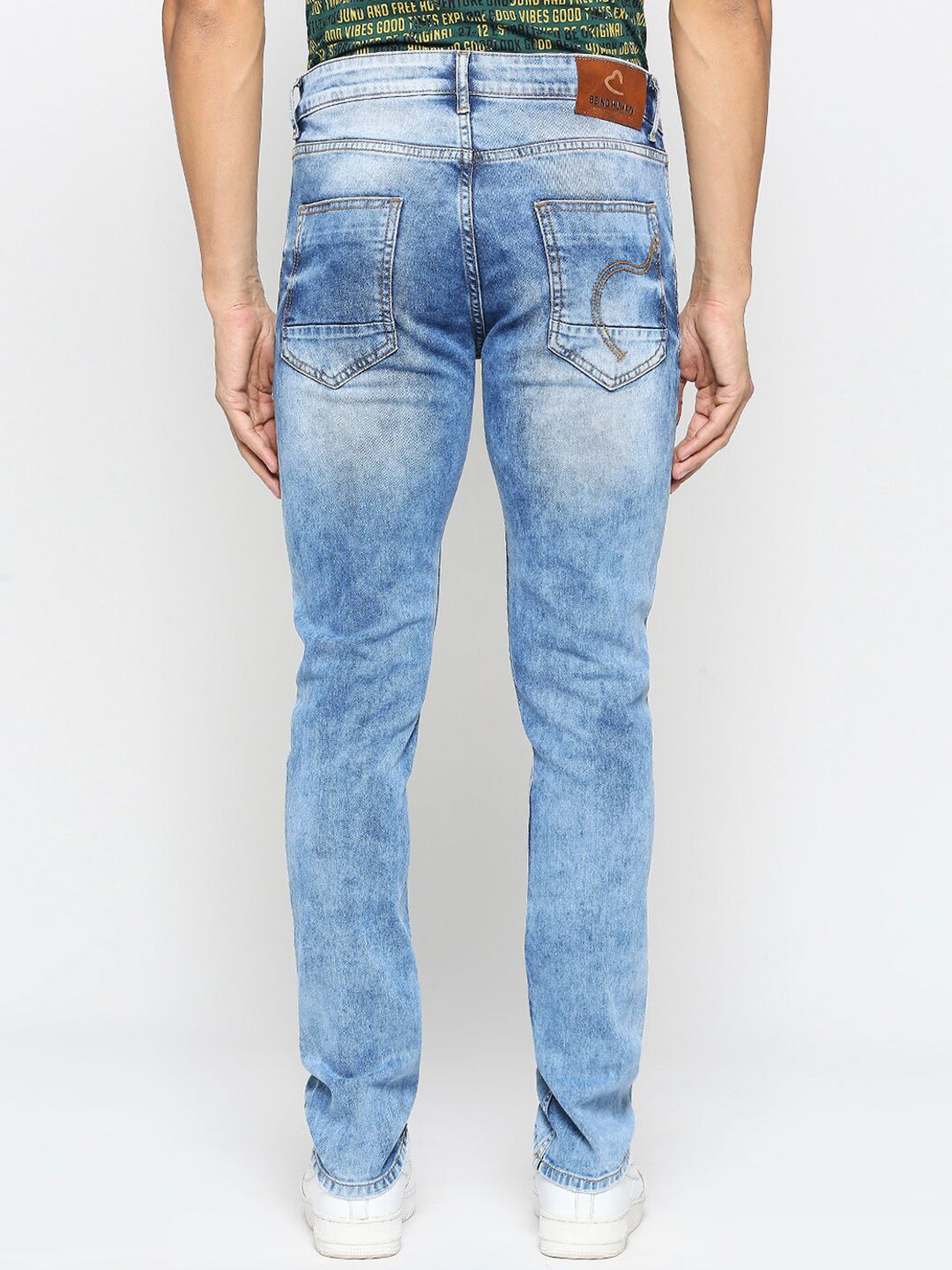 Being Human Men Skinny Fit Mid-Rise Clean Look Heavy Fade Stretchable Jeans