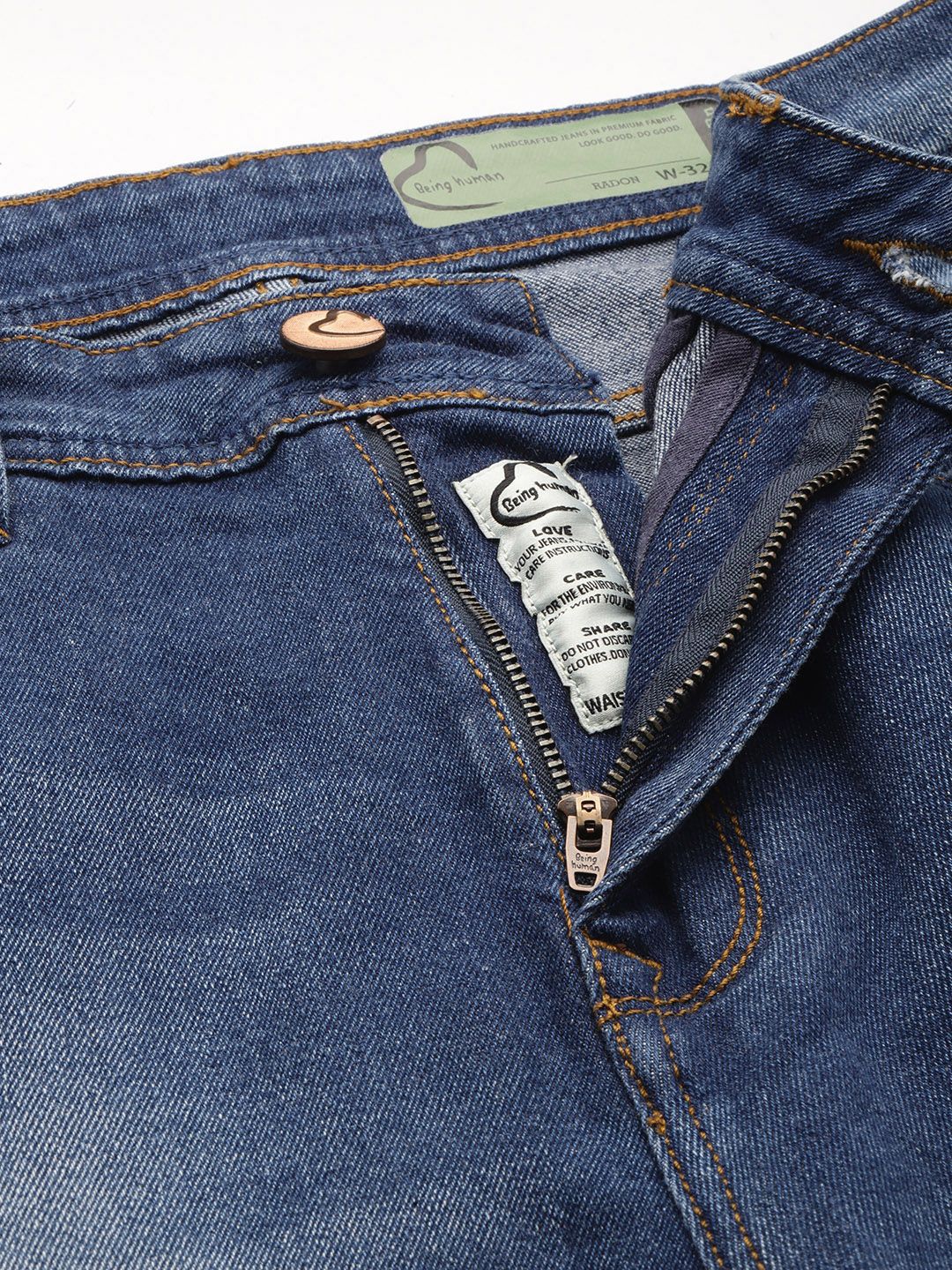 Being Human Men Radon Anti Fit Low Distress Heavy Fade Stretchable Jeans