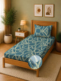 Moda Rapido X KLOTTHE Biru Turquoise & Berwarna Krim 300 TC Cadar Tempat Tidur Single dengan 1 Sarung Bantal