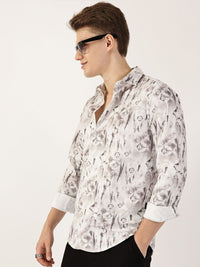 Thomas Scott Men Premium Cutaway Collar Abstract Printed Casual Shirt