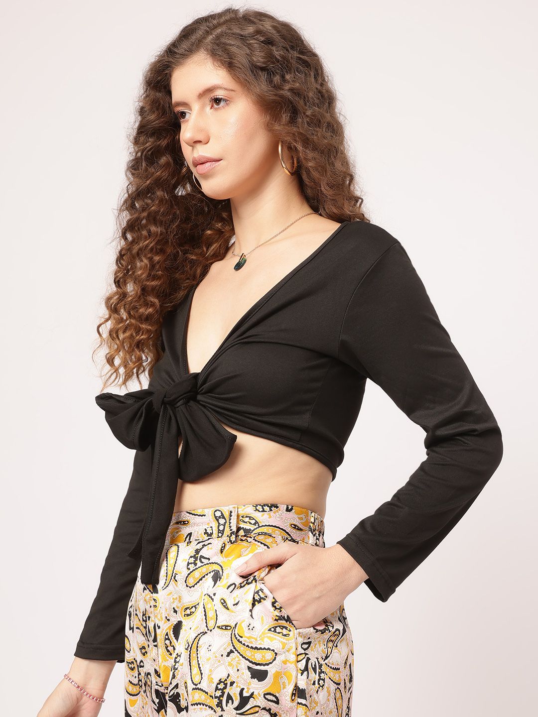 DressBerry Perfectly Chic Tie-Up Crop Top