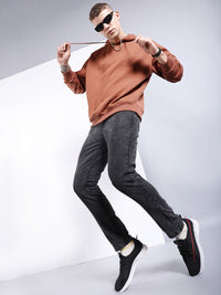The Indian Garage Co Black Slim Fit Mid-Rise Light Fade Stretchable Jeans