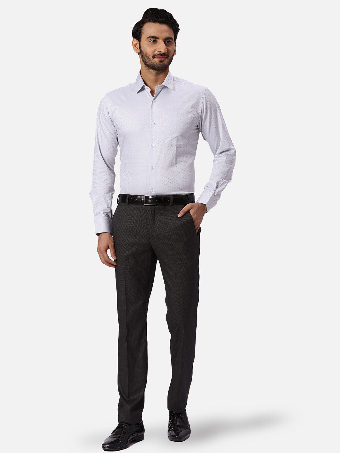 Park Avenue Textured Slim Fit Cotton Formal Shirt