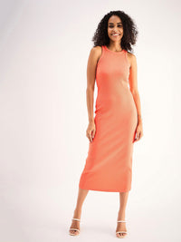 SASSAFRAS BASICS Round Neck Sleeveless Bodycon Midi Dress