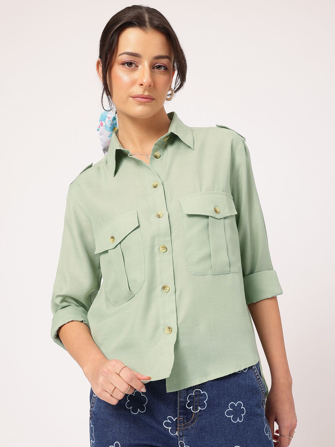 DressBerry Lounging Comfort Shirt with Pocket Detail