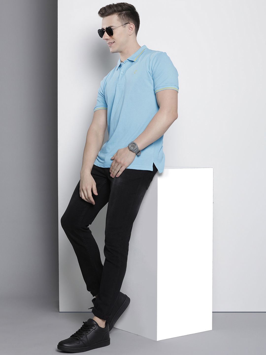 The Indian Garage Co Men Printed Polo Collar T-shirt