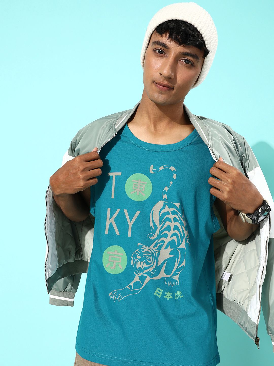 DILLINGER Men Pure Cotton Typography Printed Longline Oversized Sleeveless T-shirt