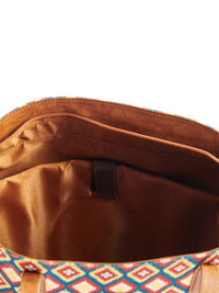 TEAL BY CHUMBAK Geometeric Printed Oversized Shopper Shoulder Bag