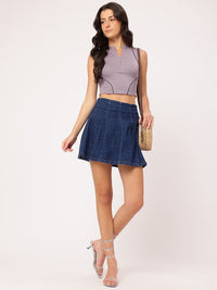 DressBerry Bold & Cute Ribbed Sleeveless Crop Top