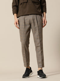 Mr Bowerbird Men Checked Tailored Pleated Trousers