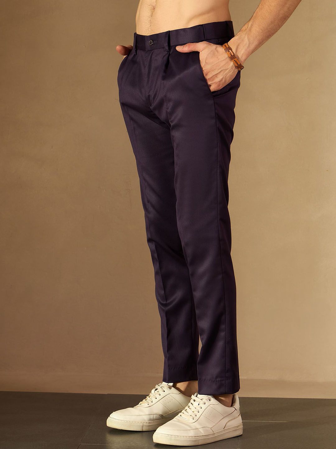 DENNISON Men Smart Tapered Fit Easy Wash Trousers