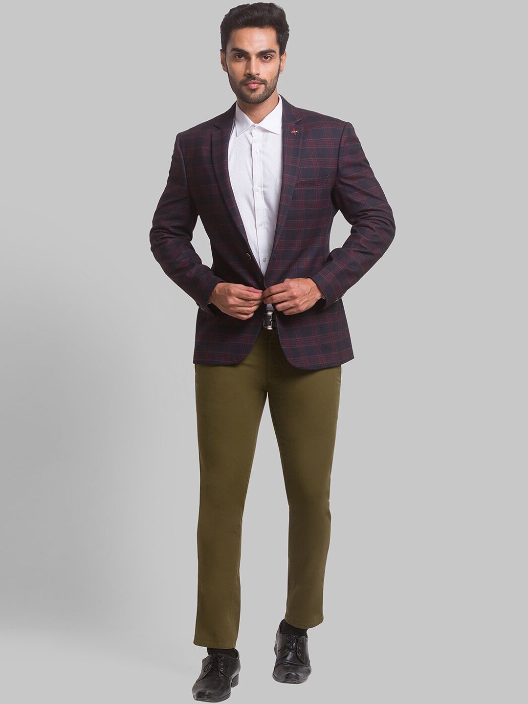 Park Avenue Men Checked Single Breasted Blazers