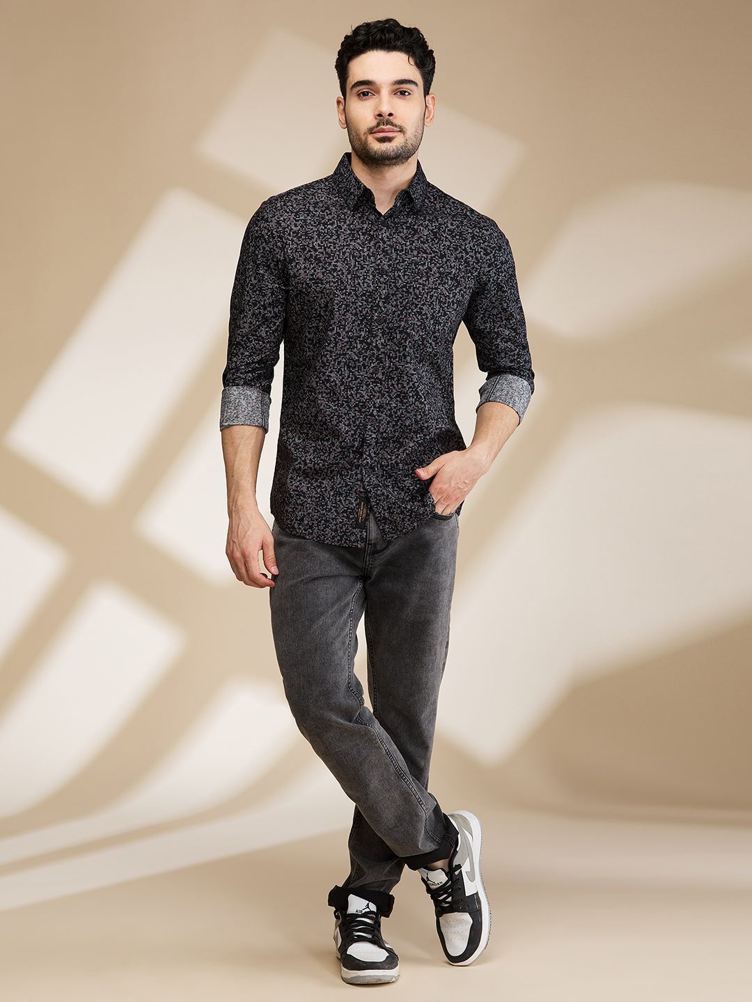 Being Human Men Slim Fit Floral Opaque Printed Casual Shirt