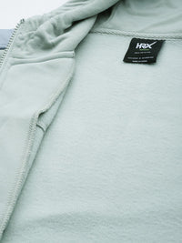 HRX by Hrithik Roshan Men Grey Solid Hooded Bomber Jacket