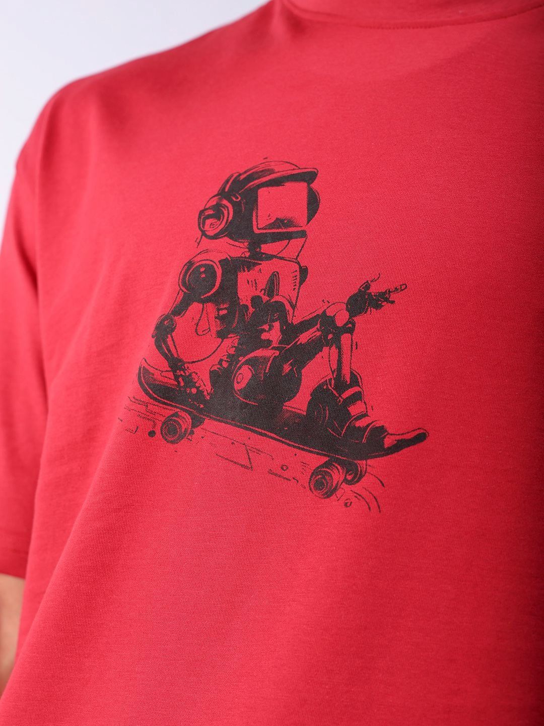 The Indian Garage Co Men Back Printed Boxy Oversized Pure Cotton T-shirt