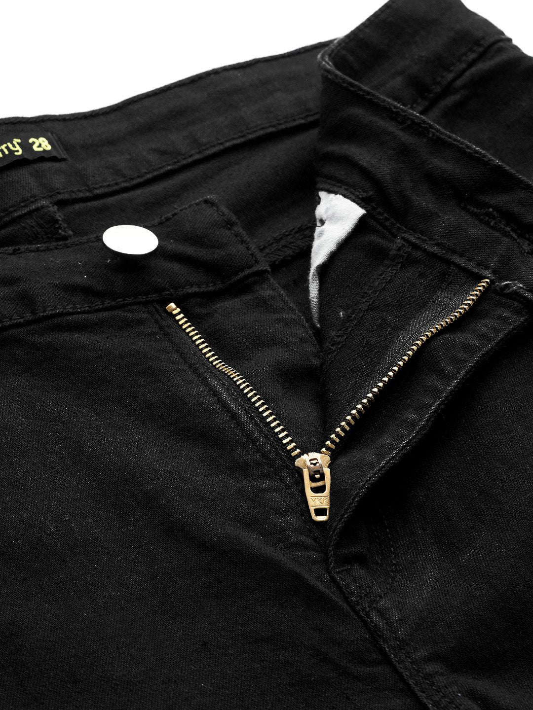 DressBerry Women Black Solid Regular Fit Denim Shorts
