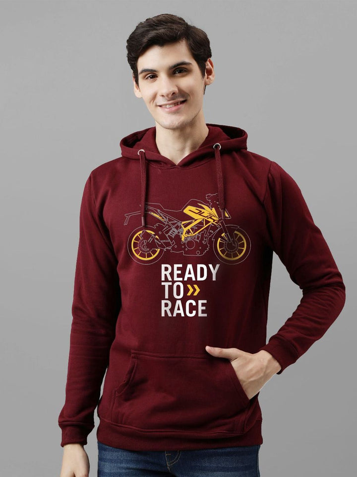 ADRO Men Graphic Printed Hooded Sweatshirt