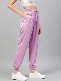 STREET 9 BASICS Women Lavender Regular Fit Solid Joggers