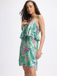 DressBerry Eye-Catching Floralicious Strappy A-Line Mini Dress