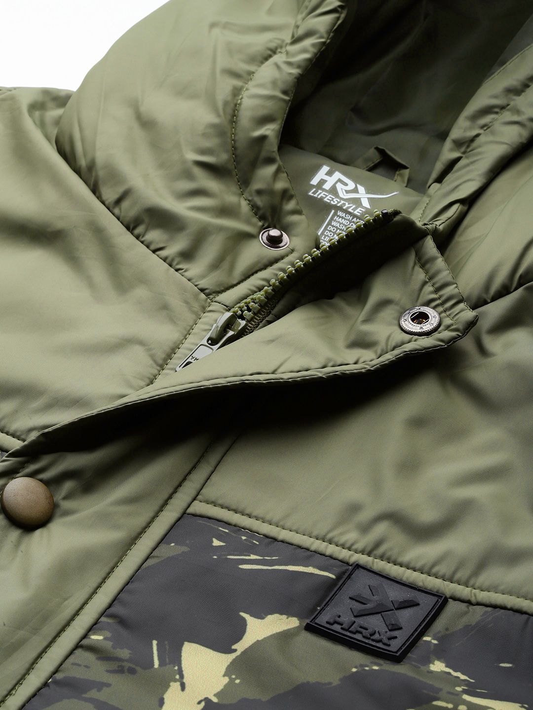 HRX by Hrithik Roshan Lifestyle Camouflage Print Hooded Jacket