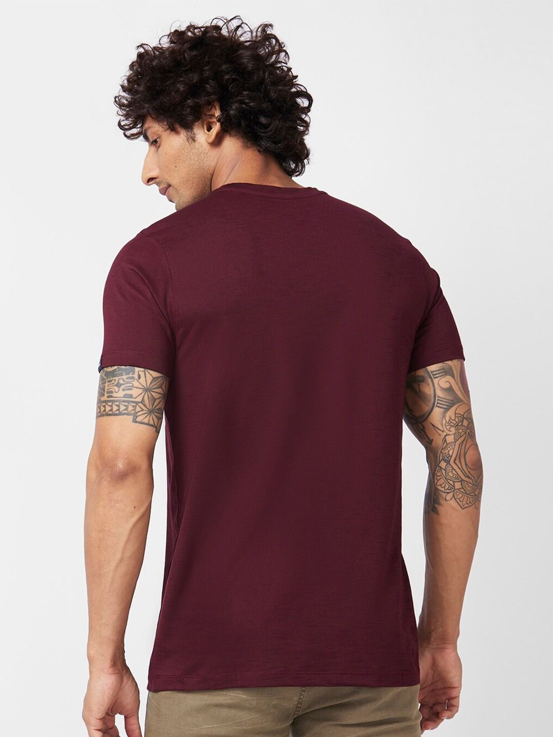 SPYKAR Abstract Printed Slim Fit Cotton T-shirt