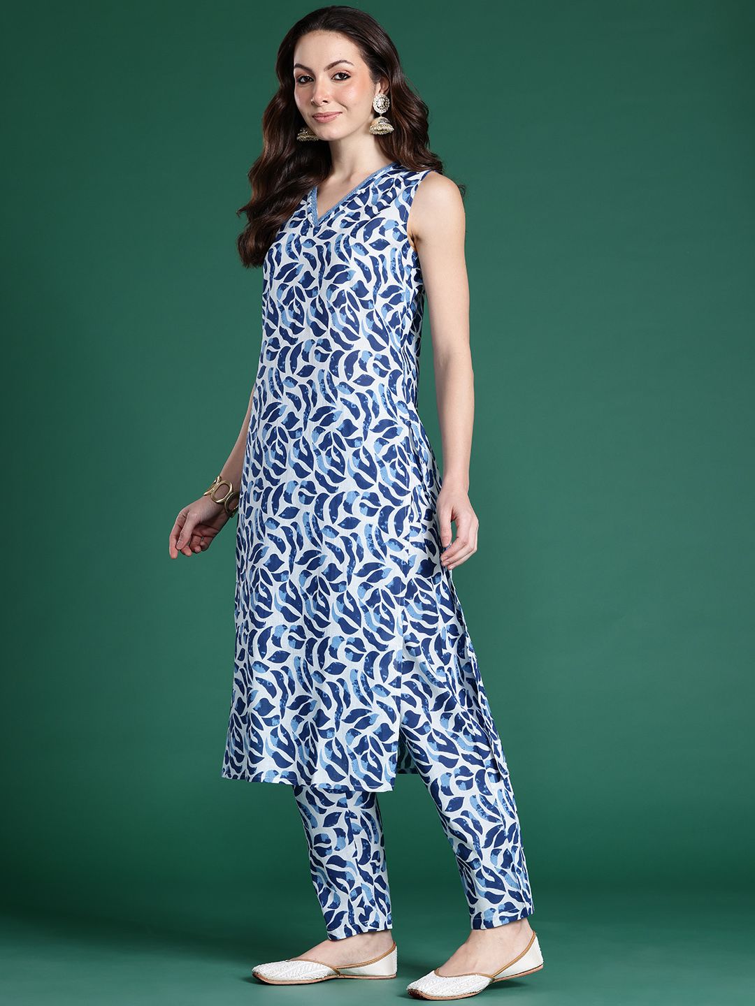 Indo Era Printed Pure Cotton Kurta with Trousers