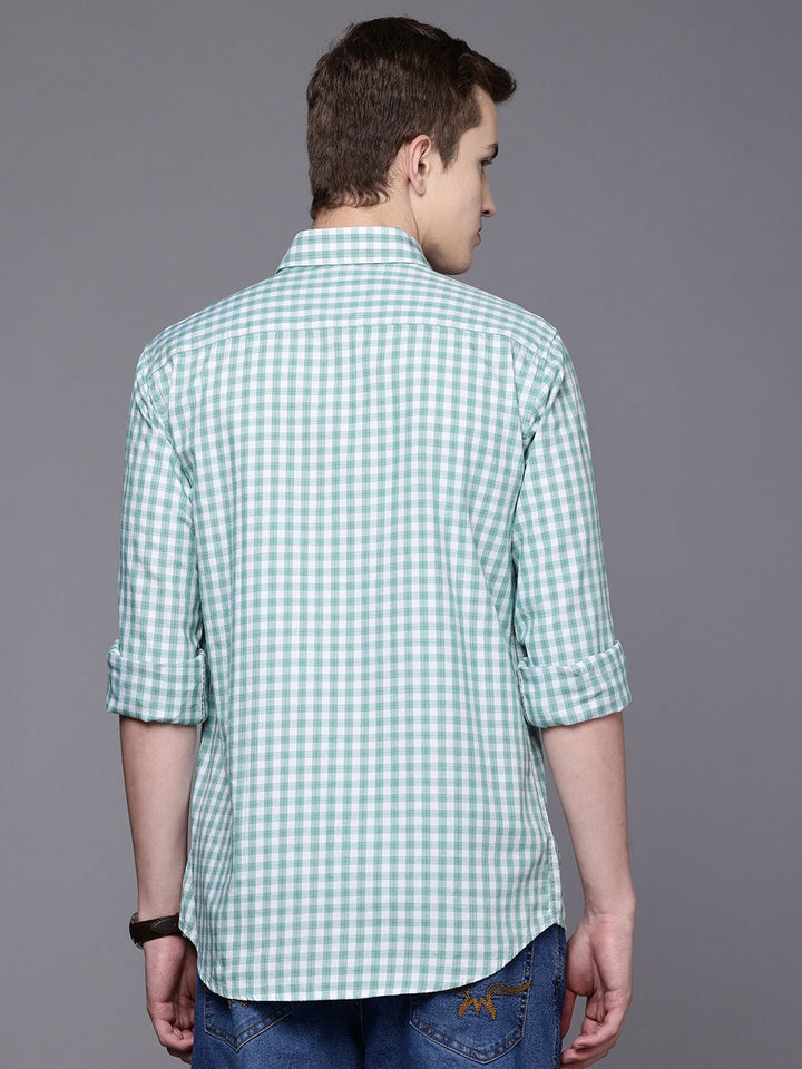 Raymond Pure Cotton Slim Fit Checked Casual Shirt