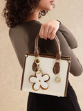 all about you Structured Handheld Bag With Floral  Charm