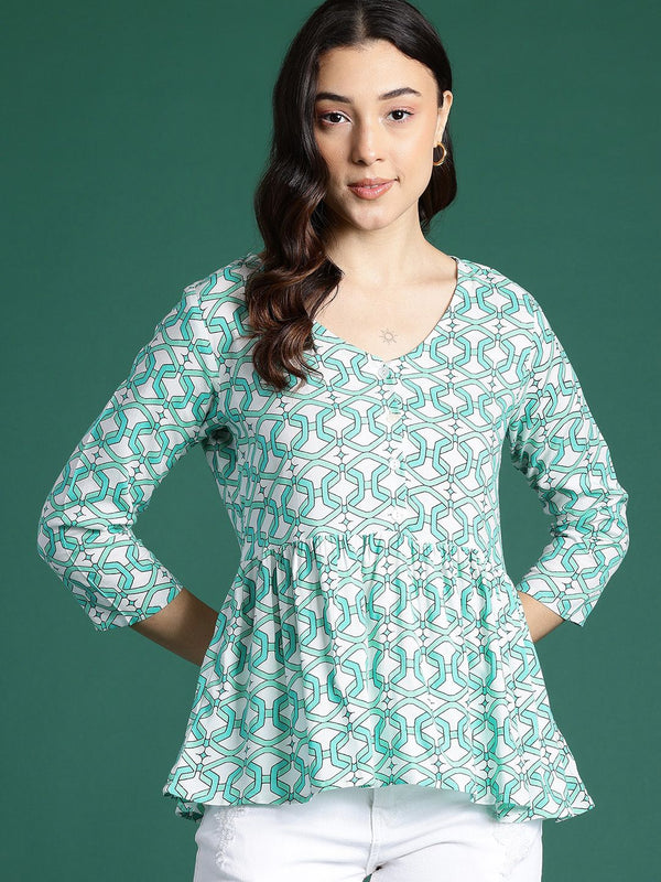 DressBerry Geometric Print A-line Top