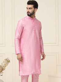 SOJANYA Men Pink Jacquard Kurta