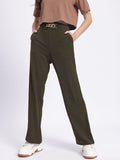 DressBerry Women Versatile Vibes Textured Buckled Trousers