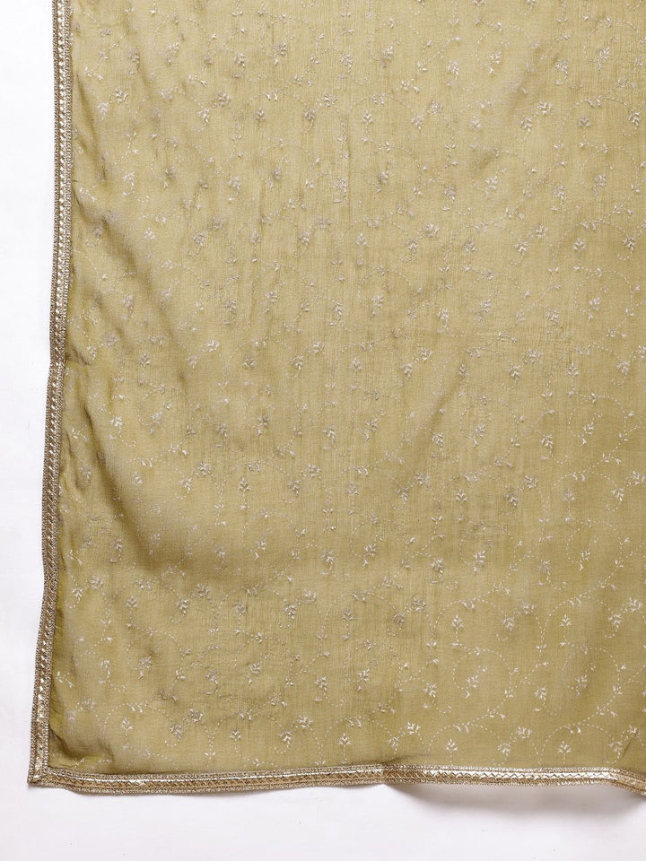 House of Pataudi Zari Work Regular Jashn Kurta With Trousers & With Dupatta