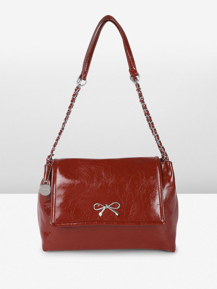 DressBerry Textured Structured Shoulder Bag