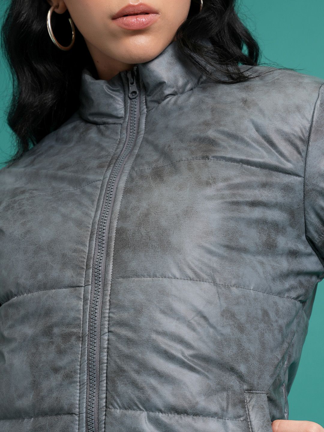 Tokyo Talkies Mock Collar Puffer Jacket