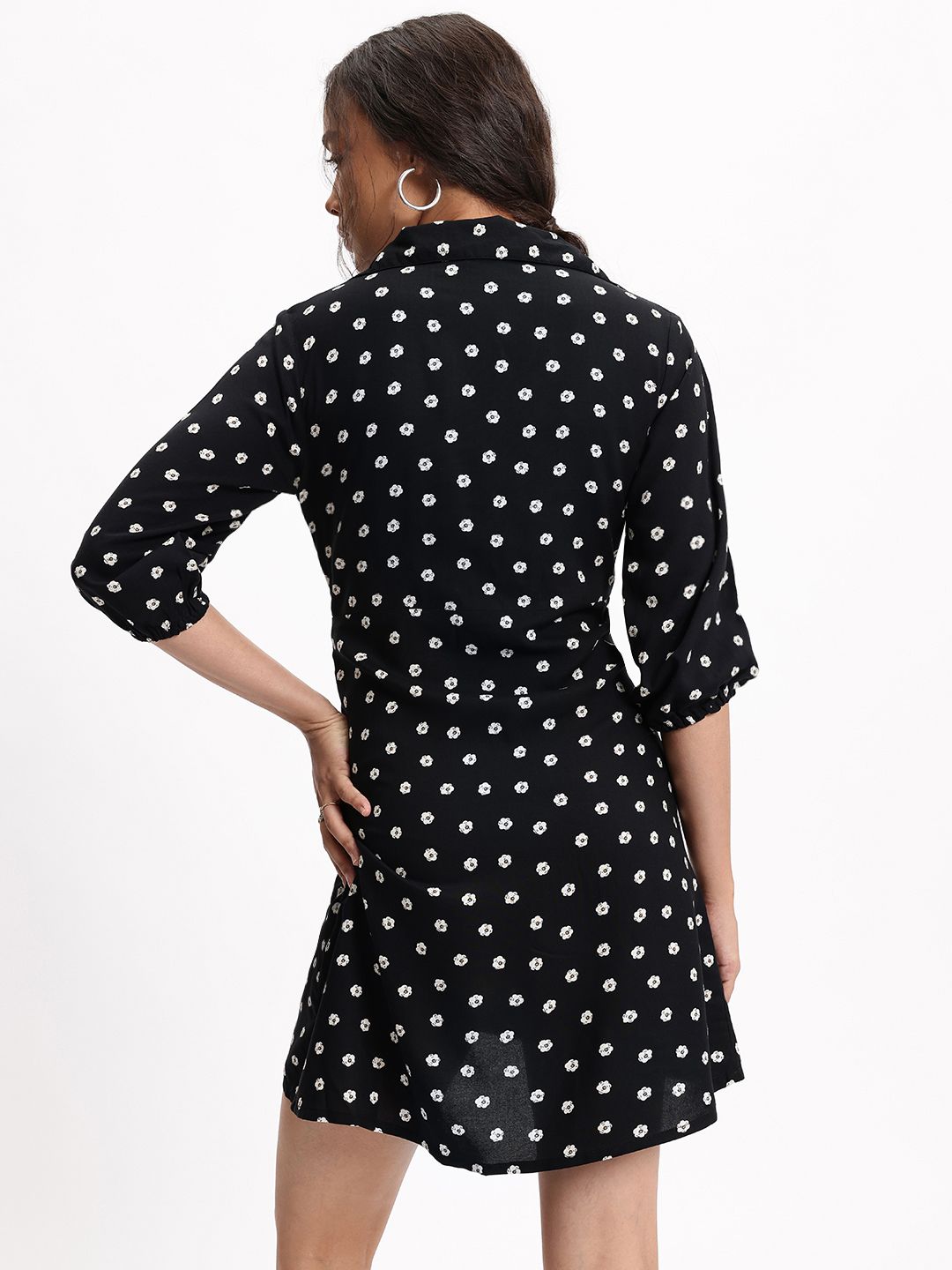 DressBerry Dainty Floral Monochrome Mania Wrap Dress