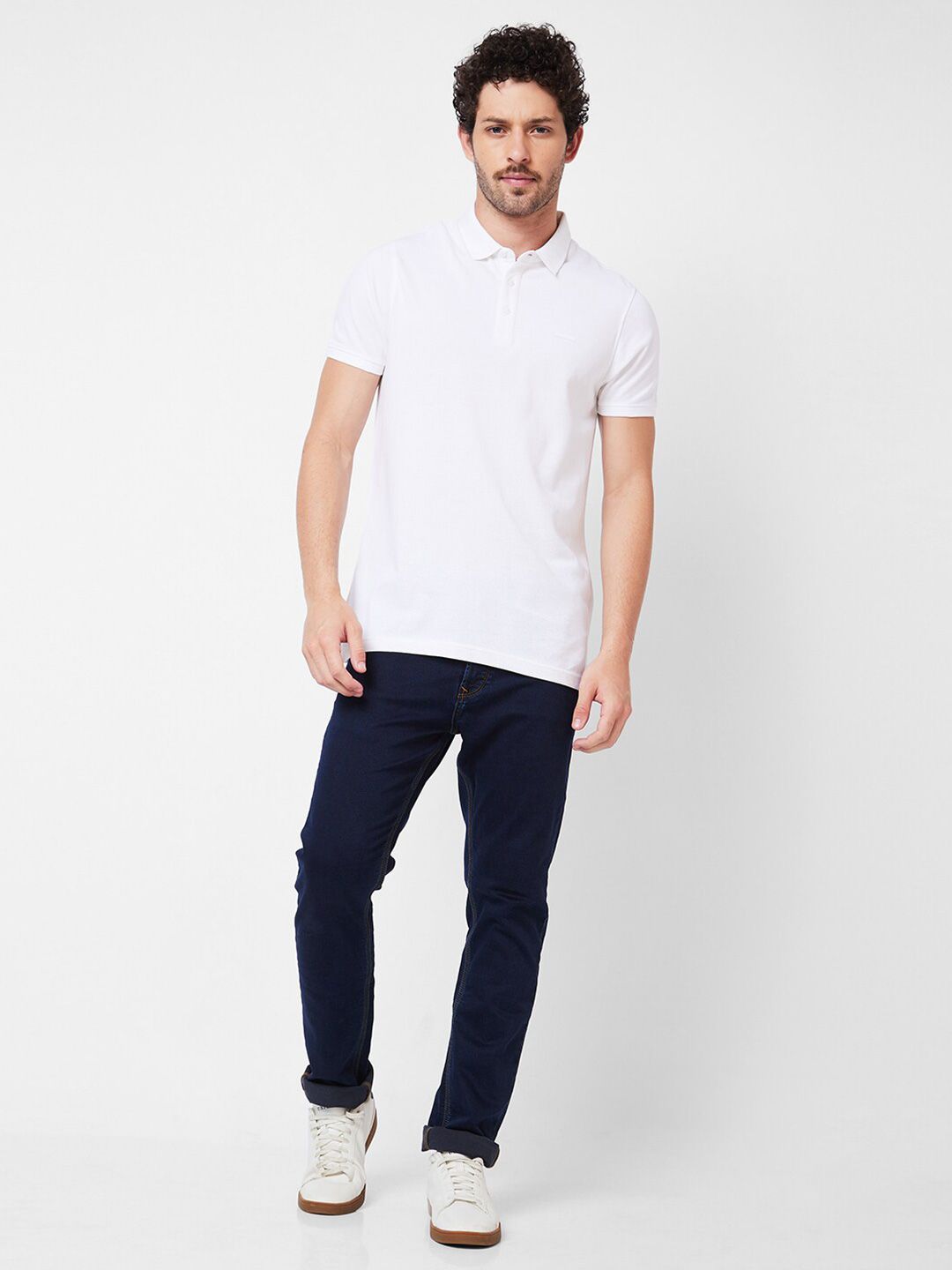 SPYKAR Polo Collar Cotton Slim Fit T-shirt