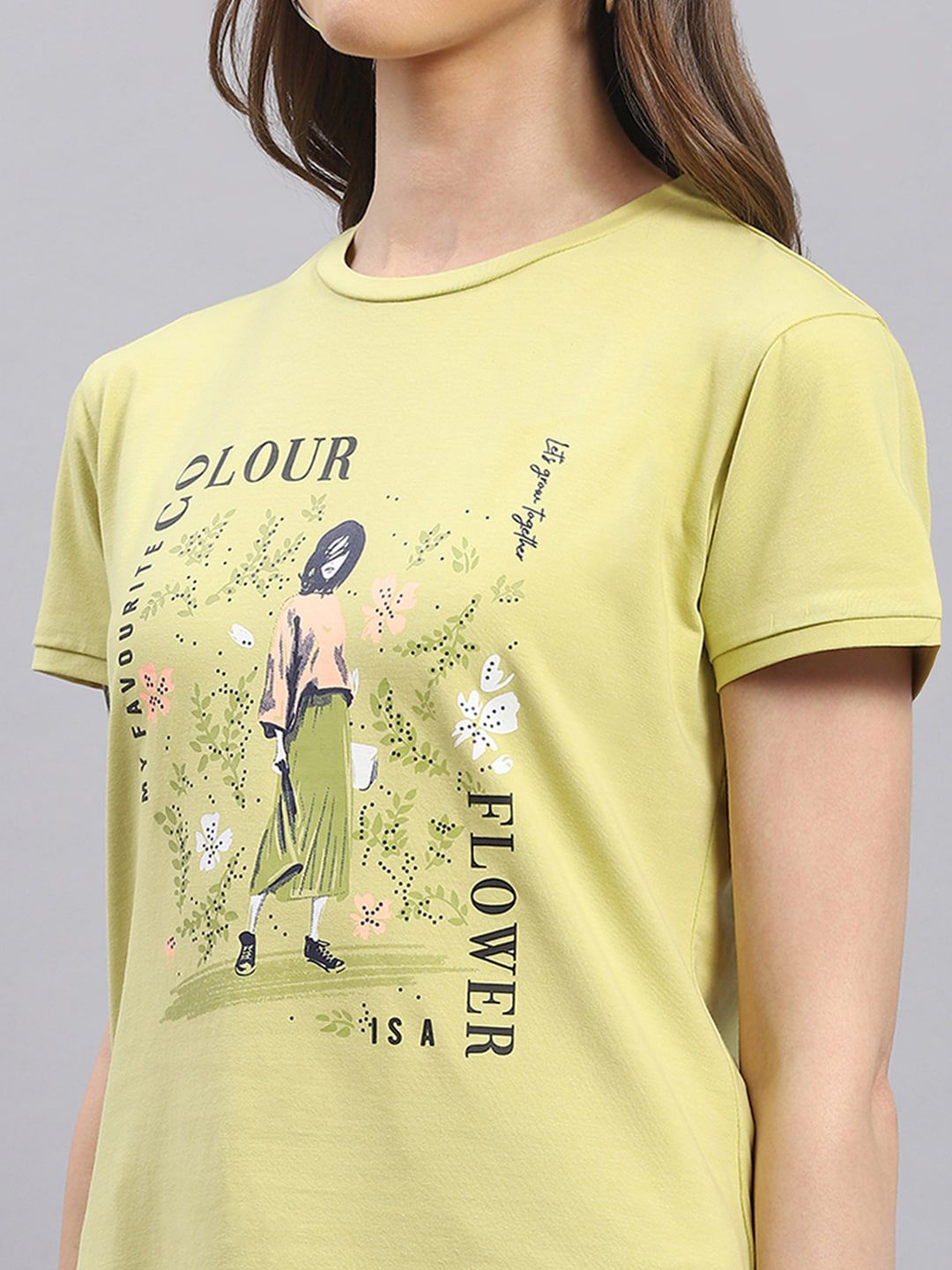 Monte Carlo Graphic Printed Round Neck Cotton Top